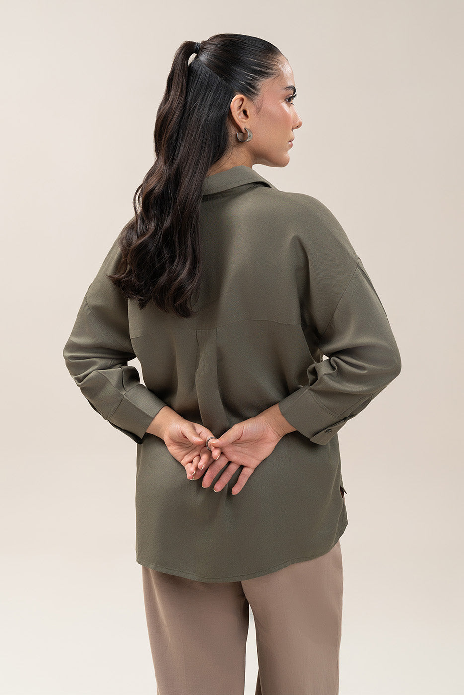 BUTTON-THROUGH ADJUSTABLE WAIST TOP