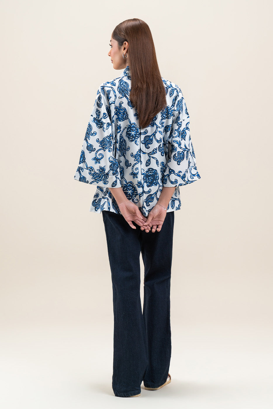 FLORAL NOTCH COLLAR BLOUSE
