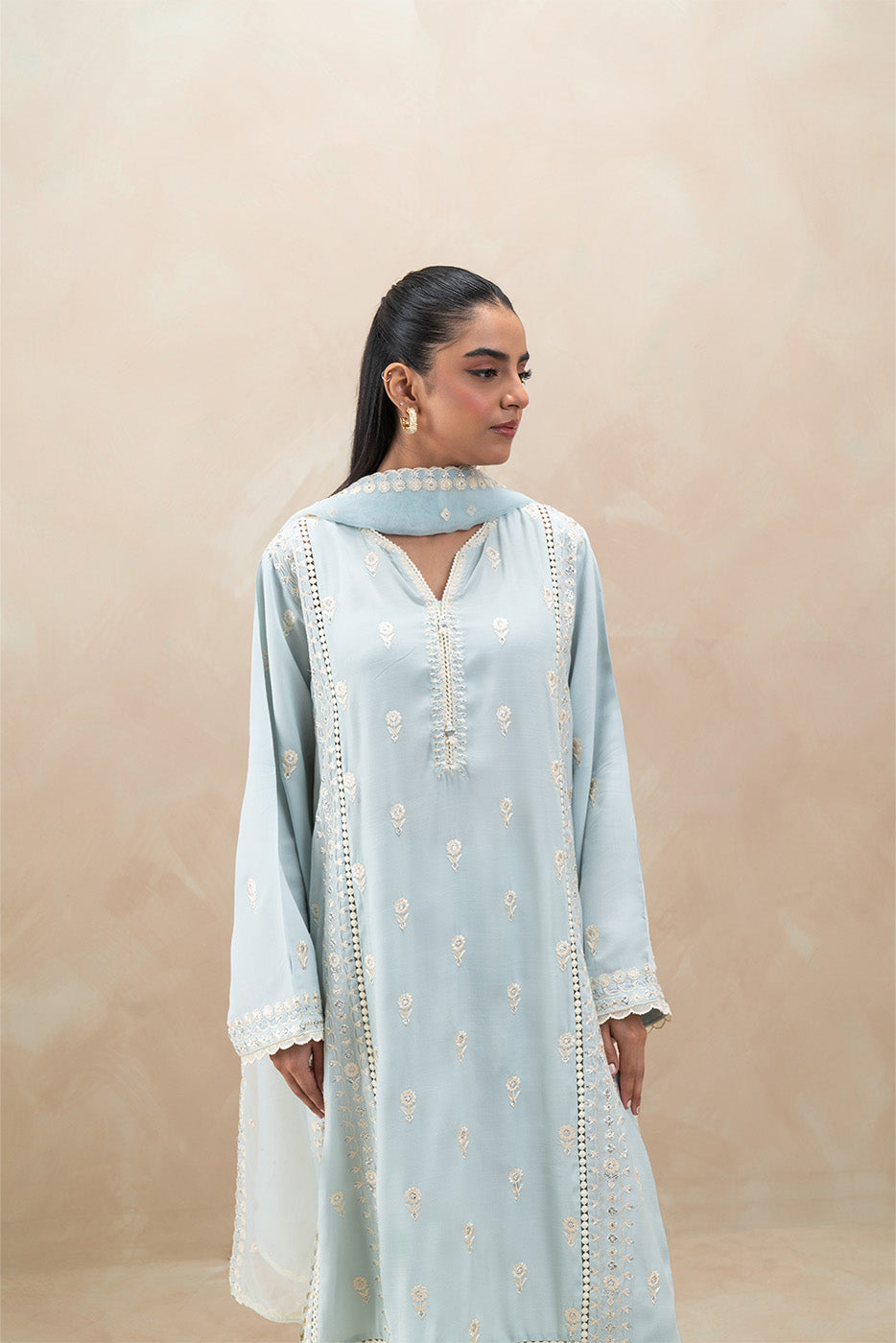 3 PIECE EMBROIDERED RAW SILK SUIT (LUXURY-PRET)