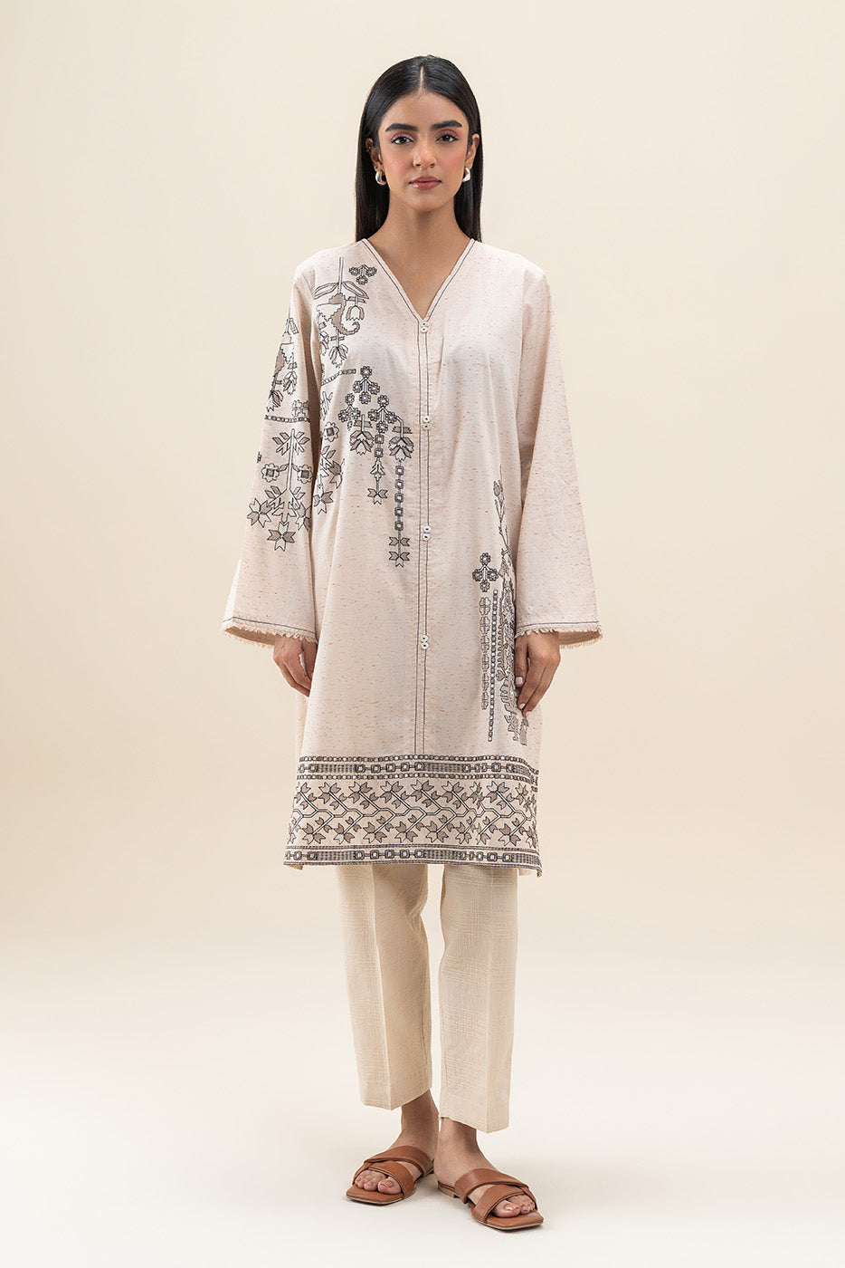 2 PIECE EMBROIDERED MULTI NEPS SUIT (PRET)