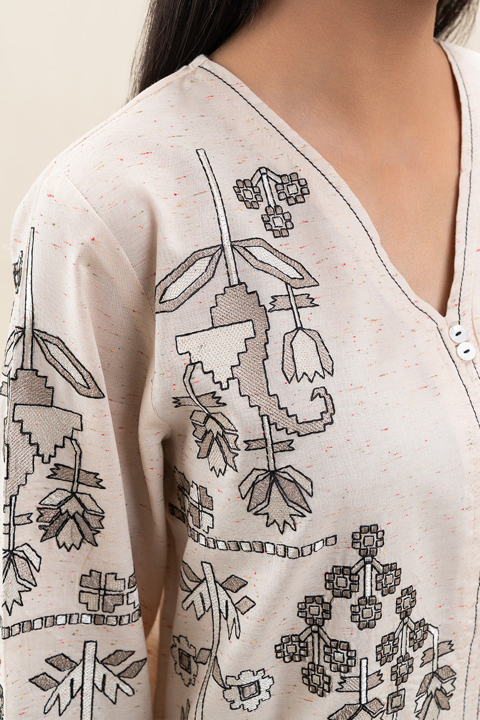 2 PIECE EMBROIDERED MULTI NEPS SUIT (PRET)