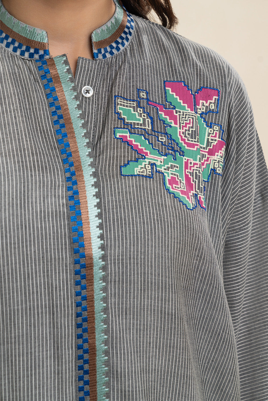 EMBROIDERED Dobby SHIRT (PRET)