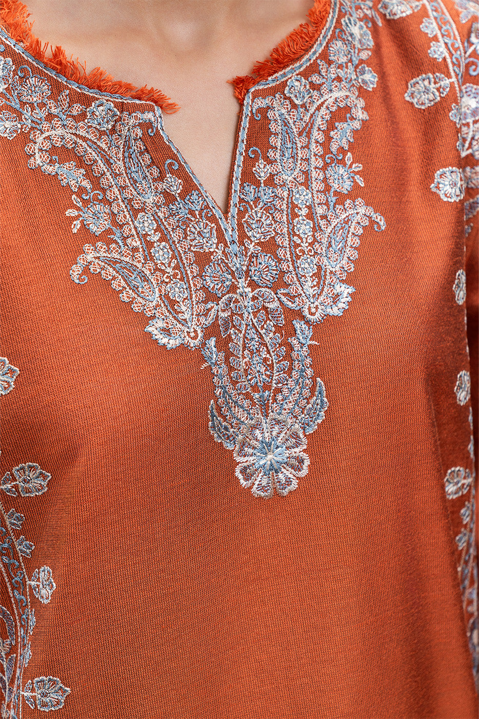 3 PIECE EMBROIDERED TWO TONE SUIT (PRET)