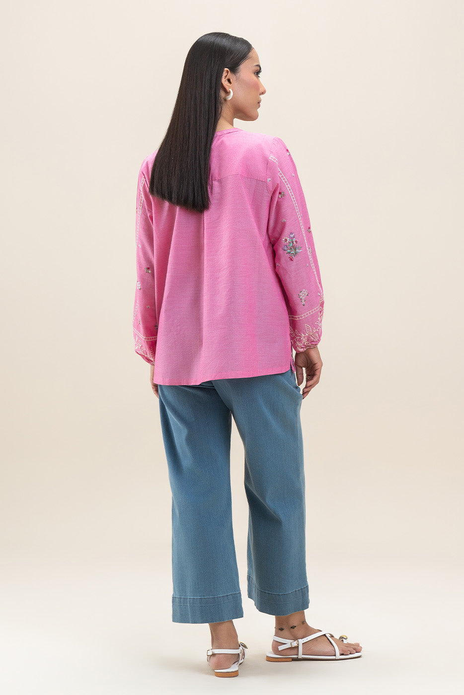 EMBROIDERED CHAMBRAY TOP (PRET)