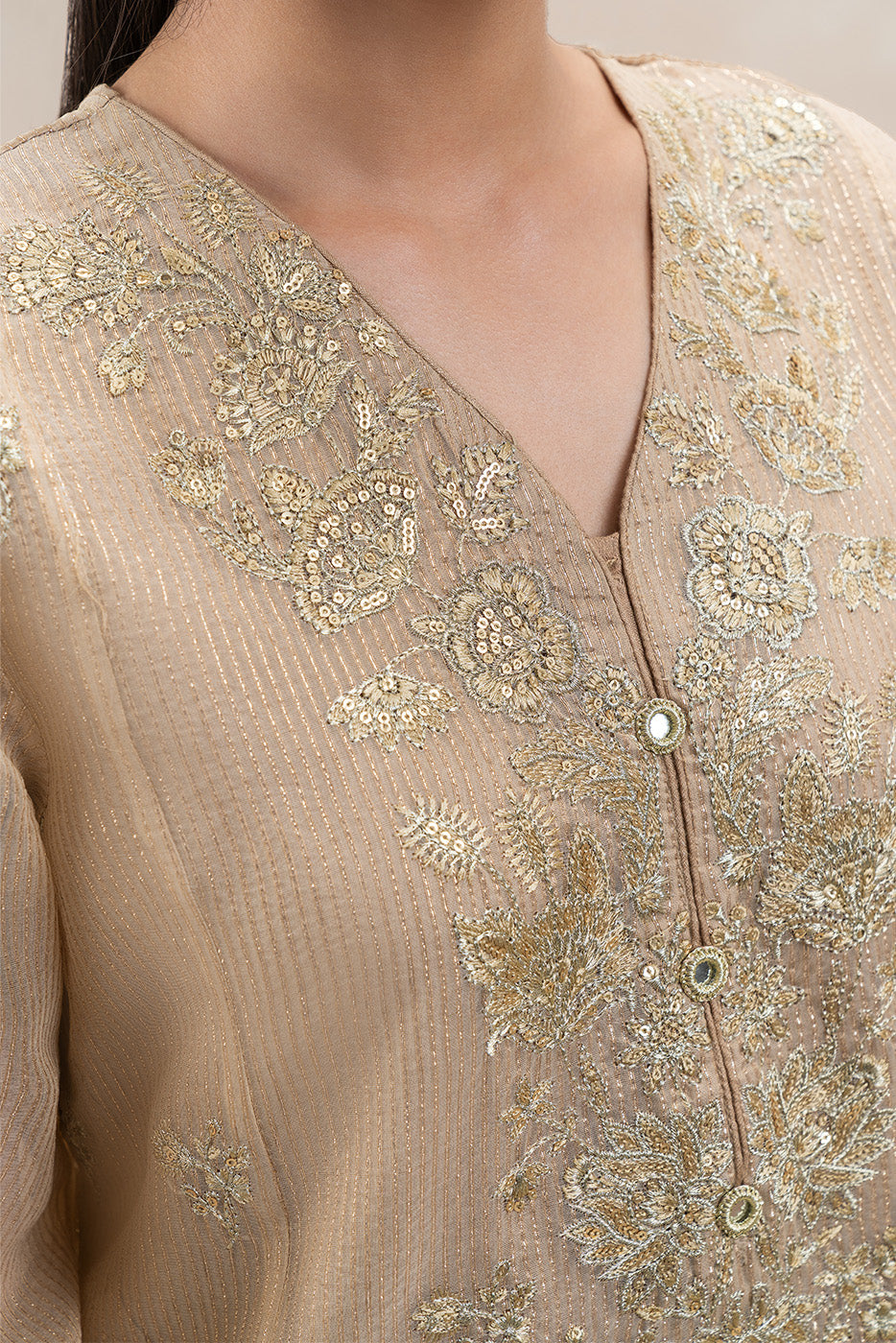 3 PIECE EMBROIDERED ORGANZA BADLA SUIT (LUXURY-PRET)