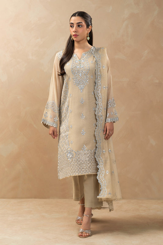 3 PIECE EMBROIDERED COTTON VISCOSE SUIT (LUXURY-PRET)