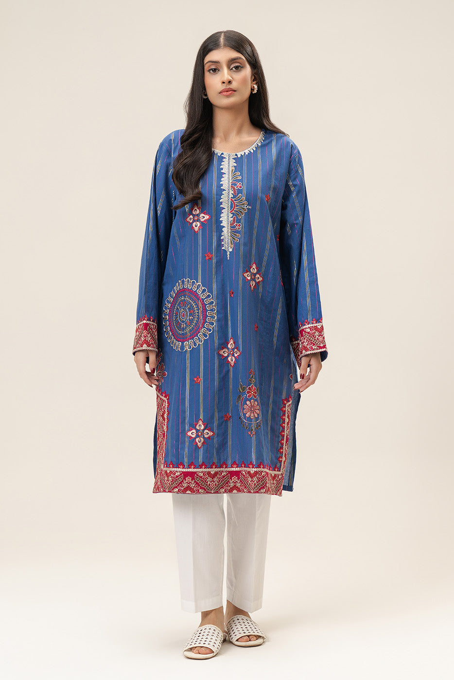 EMBROIDERED COTTON BADLA SHIRT (PRET)