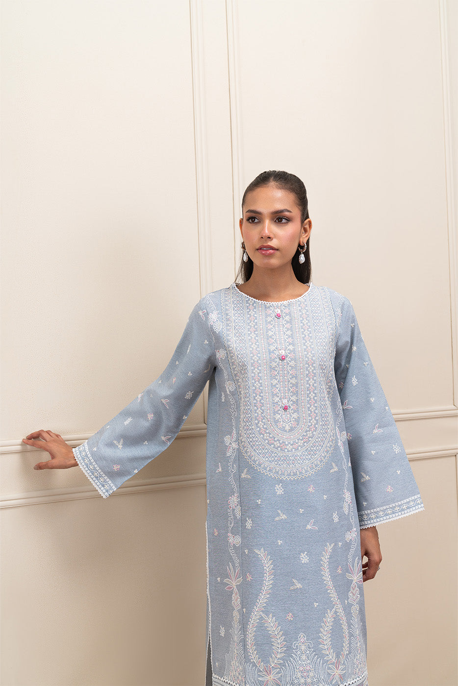 2 PIECE EMBROIDERED DYED SUIT (PRET)