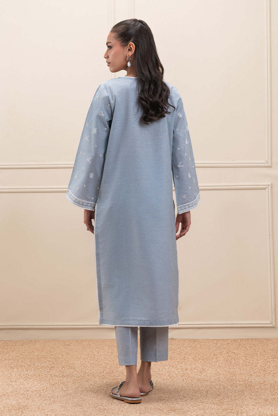 2 PIECE EMBROIDERED DYED SUIT (PRET)