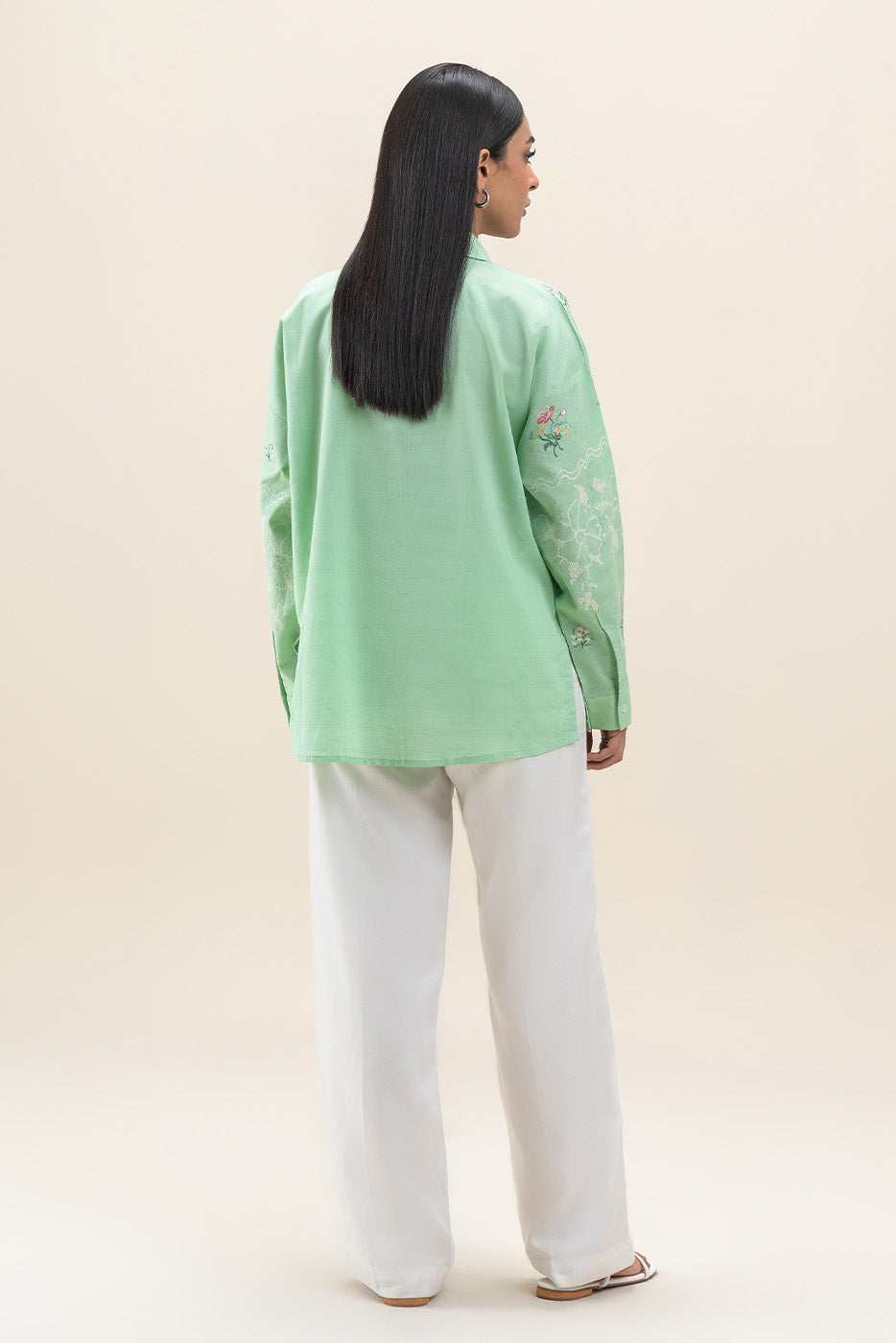EMBROIDERED JACQUARD TOP (PRET)