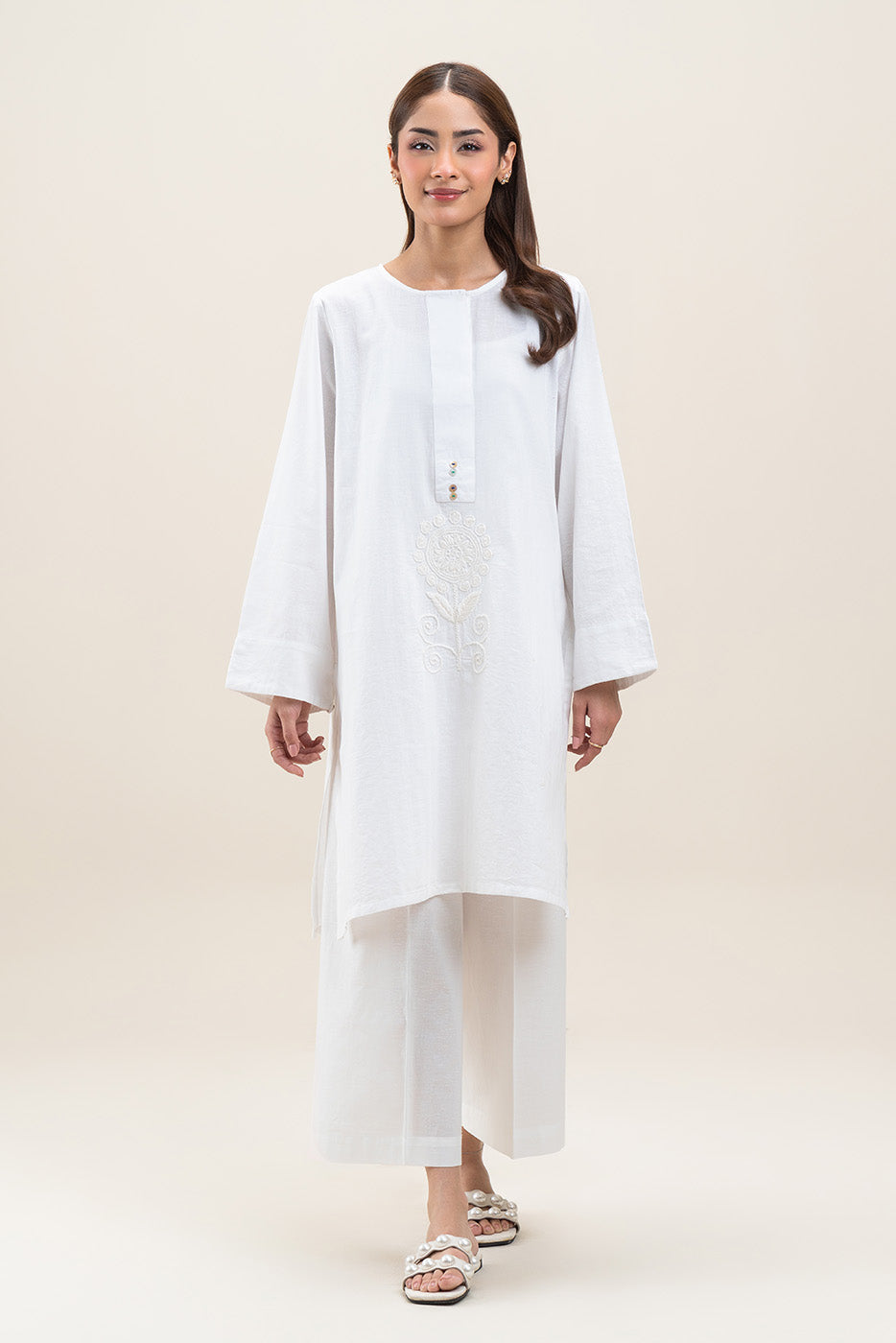 2 PIECE EMBROIDERED KARANDI TWIL SUIT (PRET)
