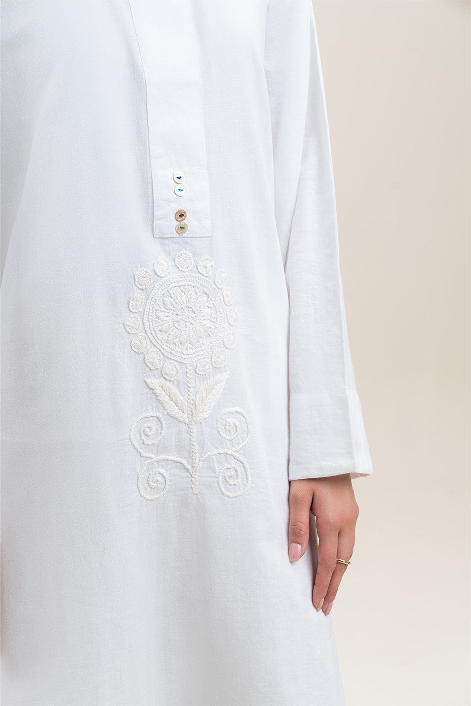 2 PIECE EMBROIDERED KARANDI TWIL SUIT (PRET)