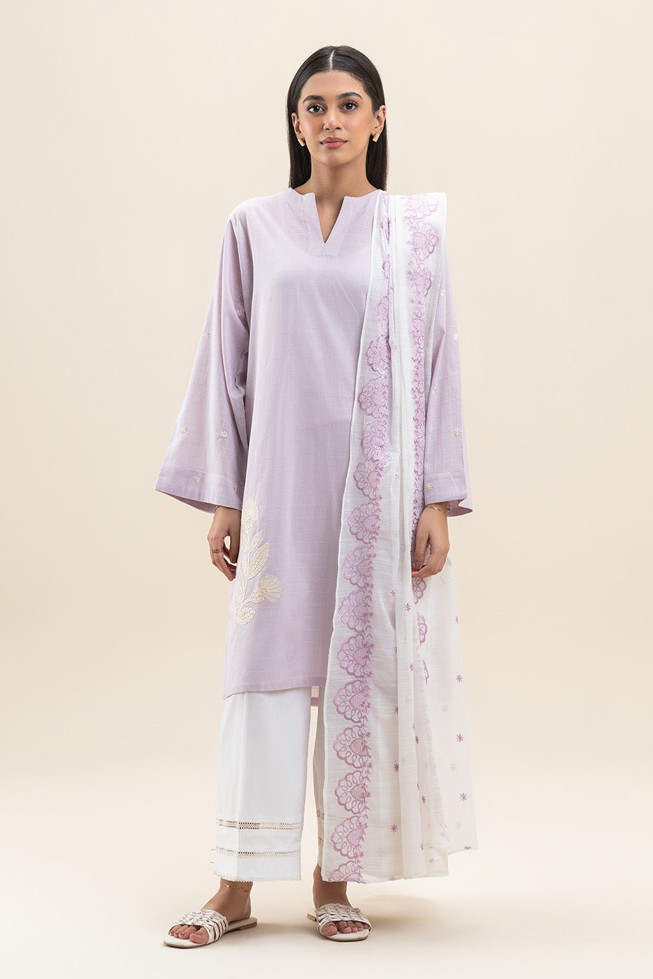 2 PIECE EMBROIDERED DORIA SUIT (PRET)