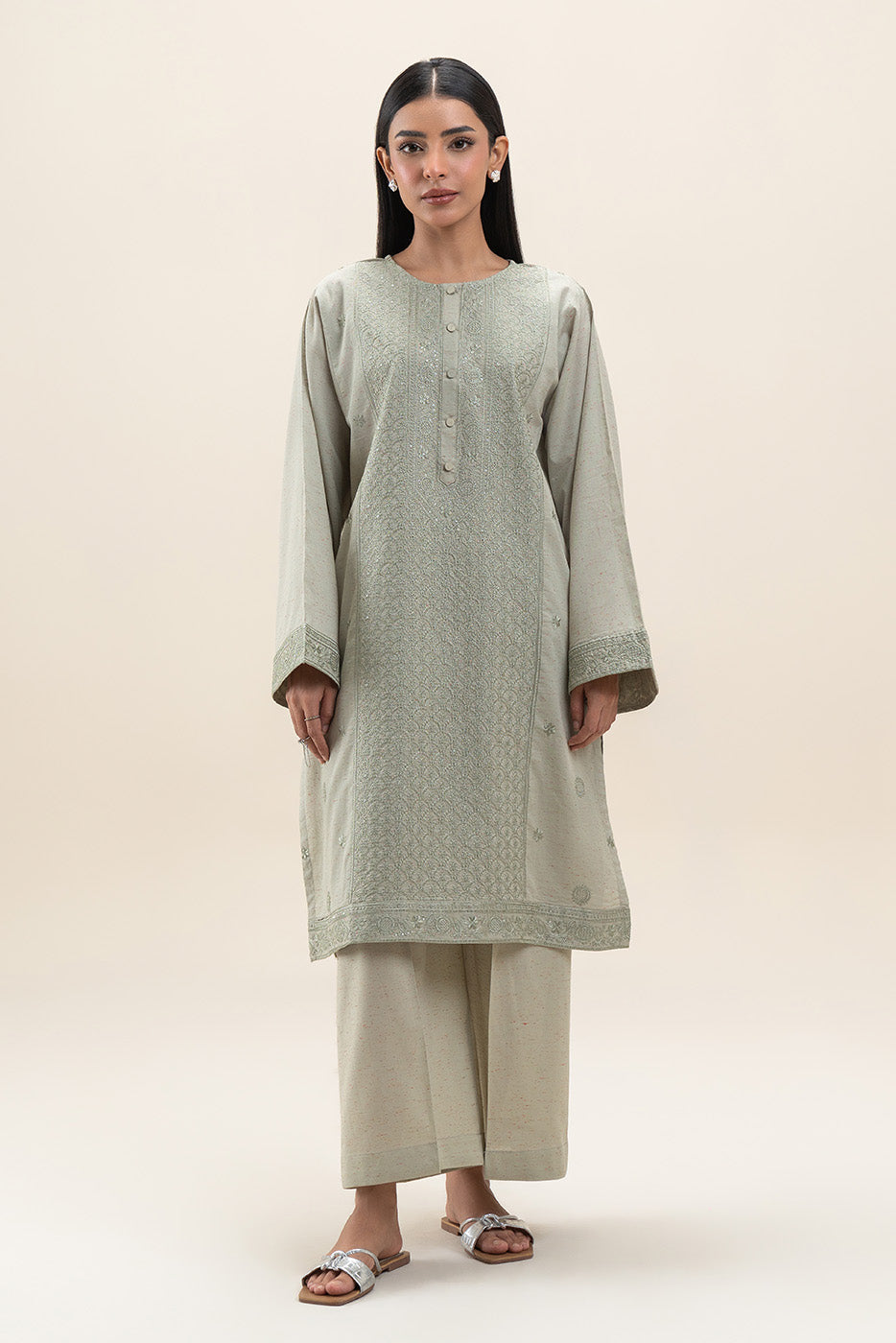 2 PIECE EMBROIDERED MULTI NEPS SUIT (PRET)