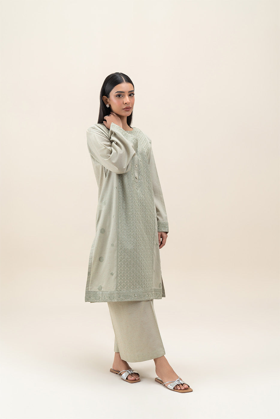 2 PIECE EMBROIDERED MULTI NEPS SUIT (PRET)