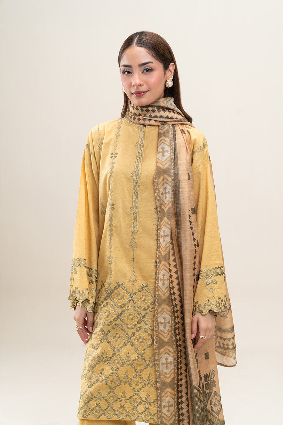 3 PIECE EMBROIDERED MULTI NEPS SUIT (PRET)