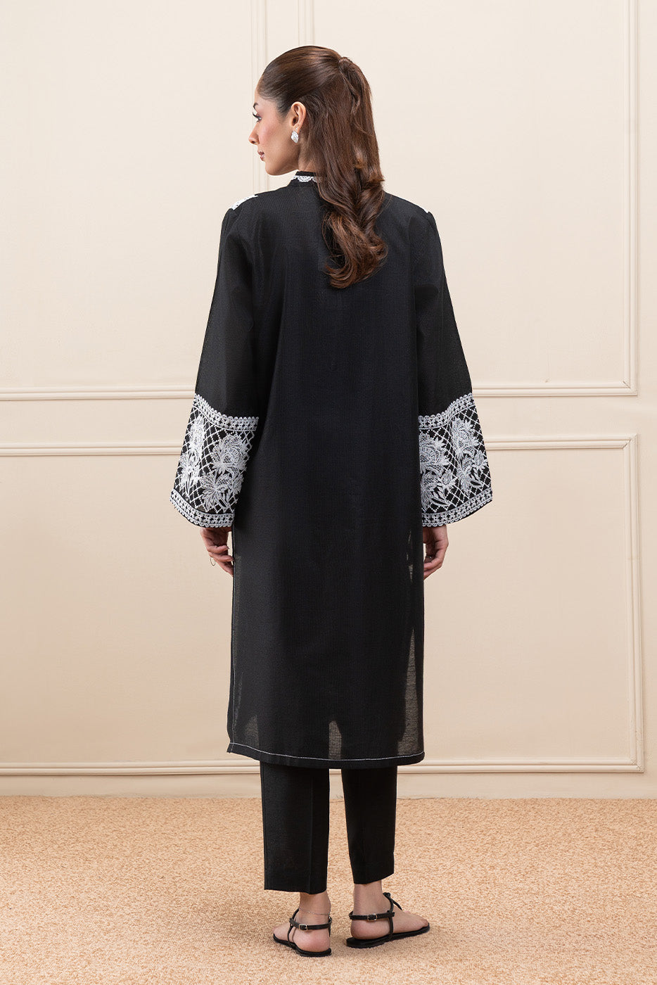 2 PIECE EMBROIDERED TWO TONE SUIT (PRET)