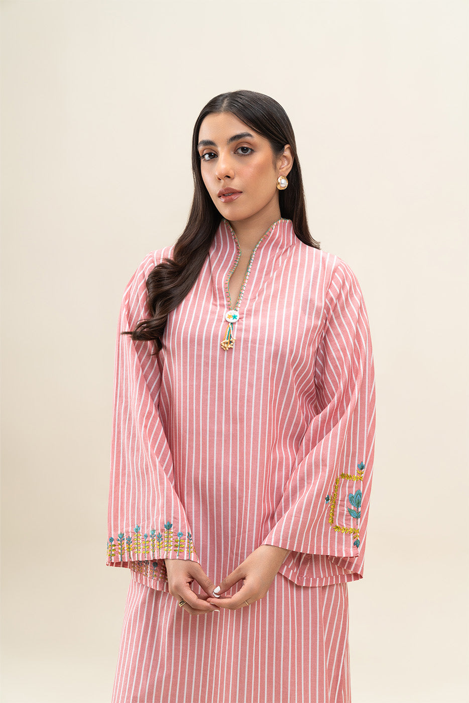 EMBROIDERED CHAMBRAY SHIRT (PRET)