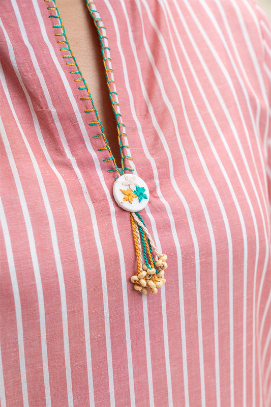 EMBROIDERED CHAMBRAY SHIRT (PRET)