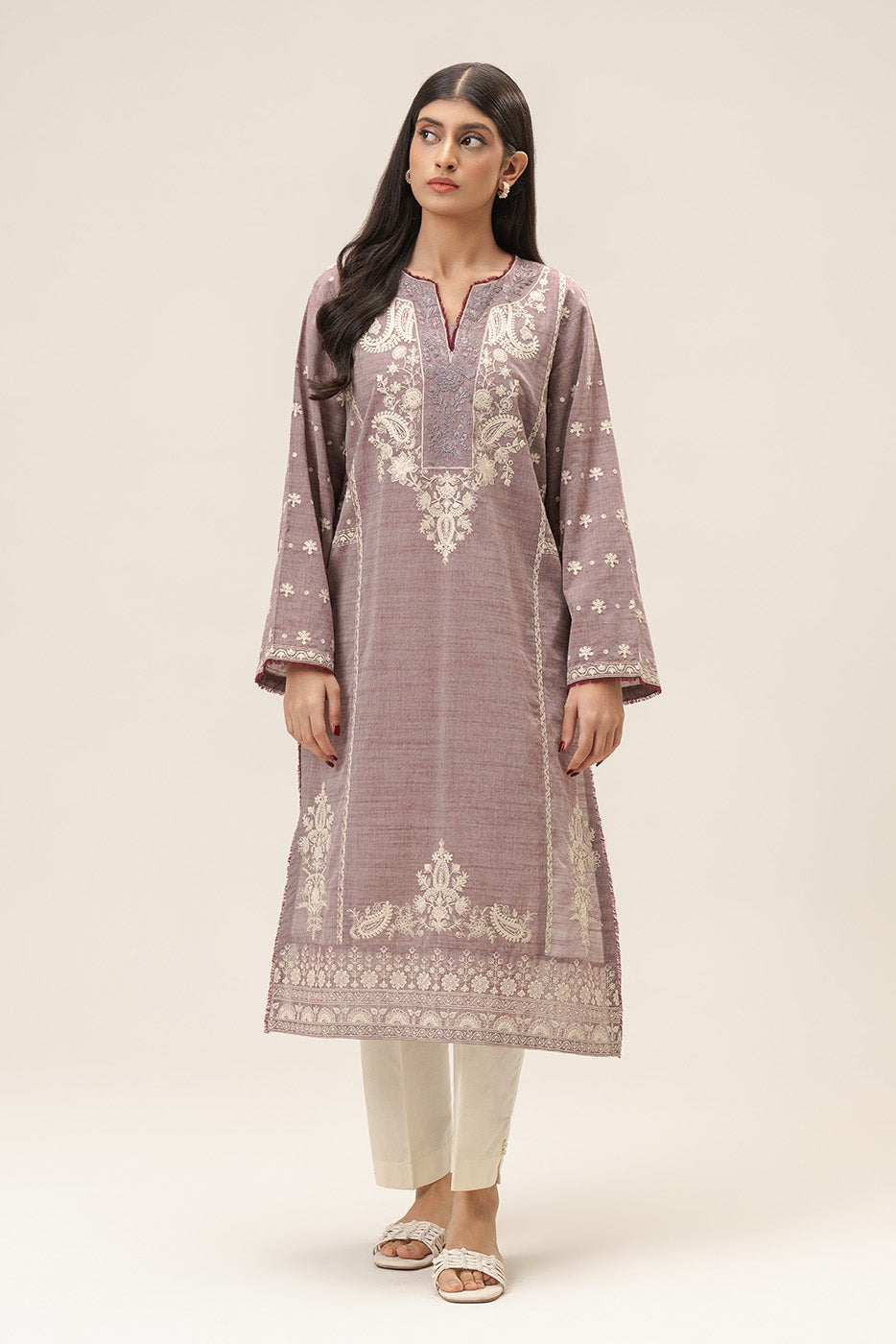 EMBROIDERED CHAMBRAY SHIRT (PRET)