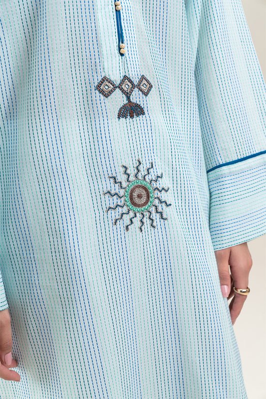 EMBROIDERED YARN DYED JACQUARD SHIRT (PRET)