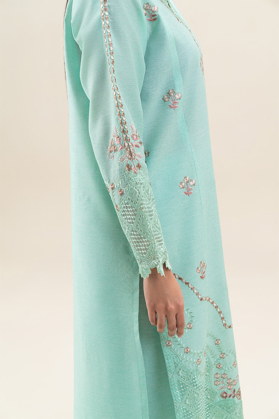2 PIECE EMBROIDERED SPACE DYED SUIT (PRET)