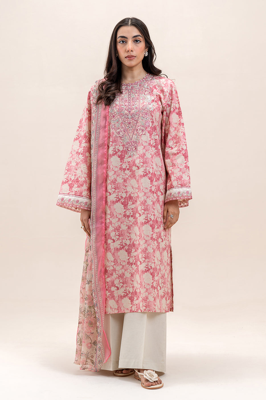 2 PIECE EMBROIDERED LAWN SUIT-ROUGE SILHOUETTE (UNSTITCHED)