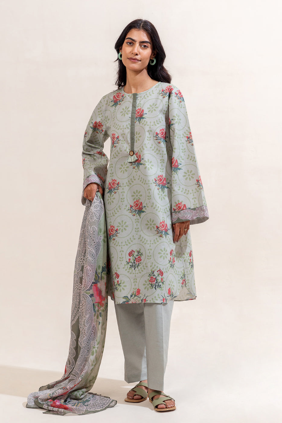 3 PIECE PRINTED LAWN SUIT-GARDEN GALORE (UNSTITCHED)