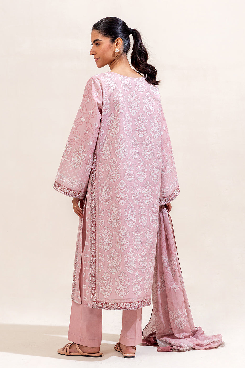 3 PIECE PRINTED LAWN SUIT-GARNET BLUSH (UNSTITCHED)