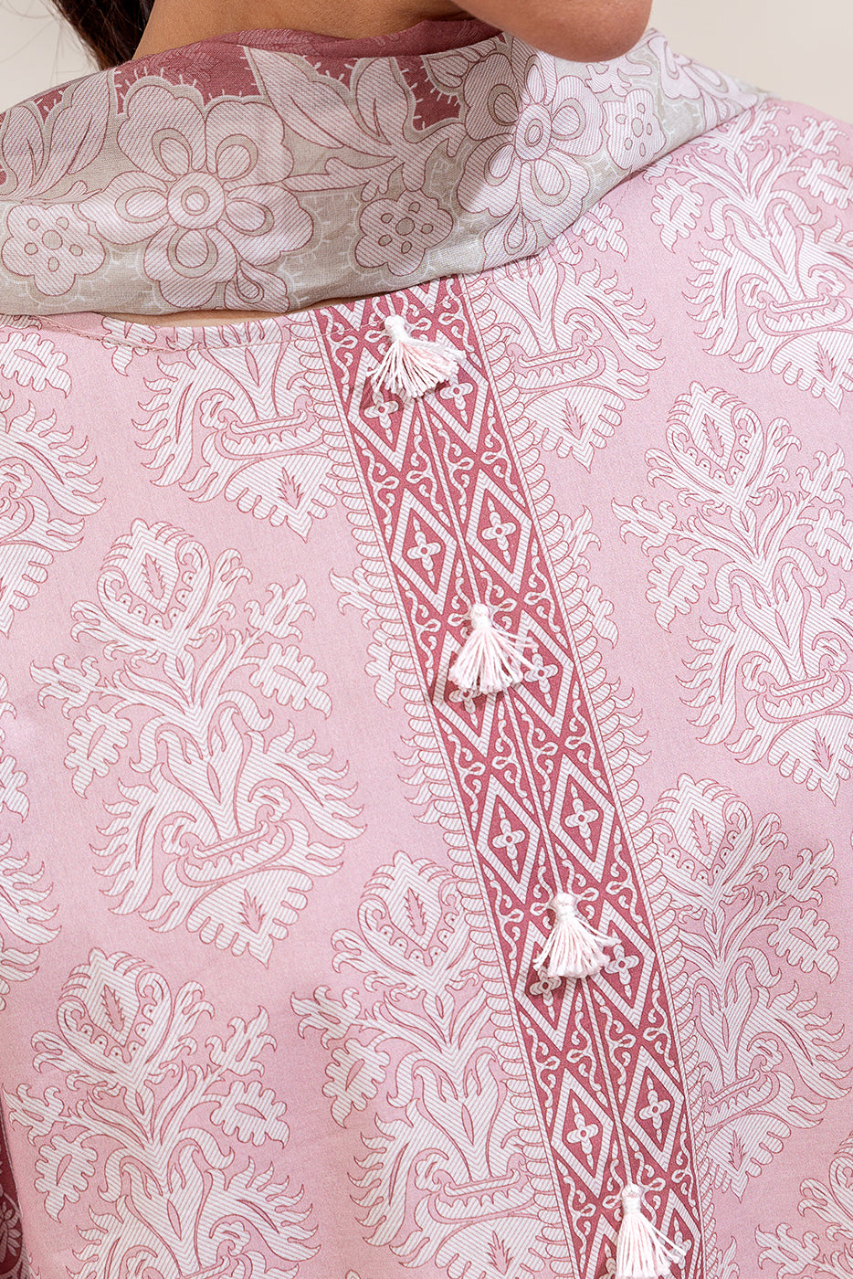3 PIECE PRINTED LAWN SUIT-GARNET BLUSH (UNSTITCHED)