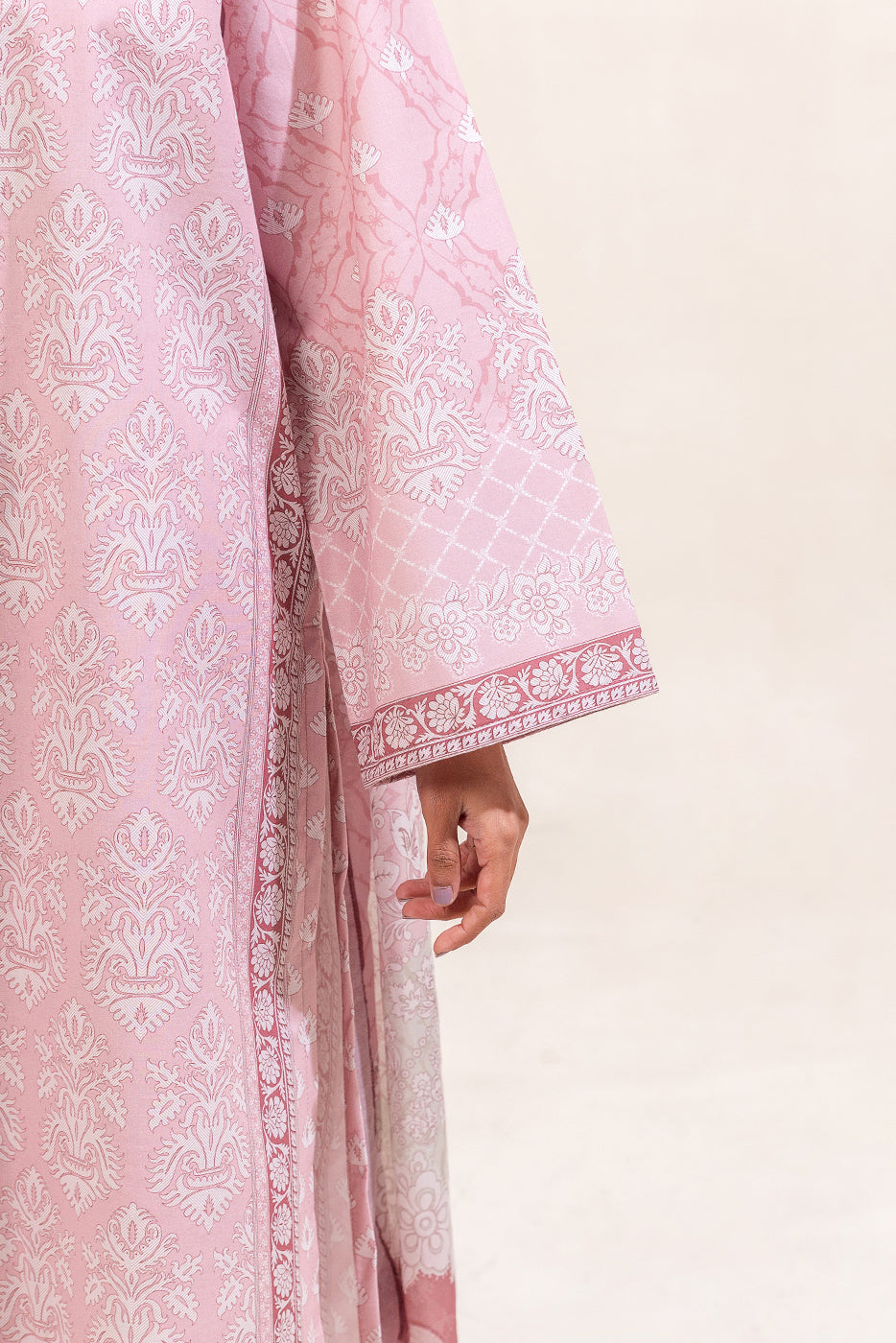 3 PIECE PRINTED LAWN SUIT-GARNET BLUSH (UNSTITCHED)