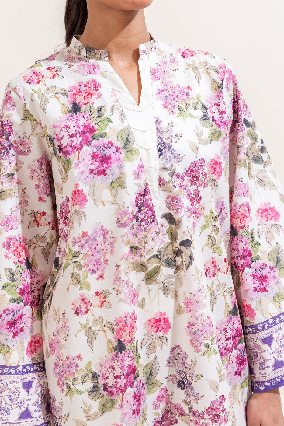 3 PIECE PRINTED LAWN SUIT-ASTER BLISS (UNSTITCHED)