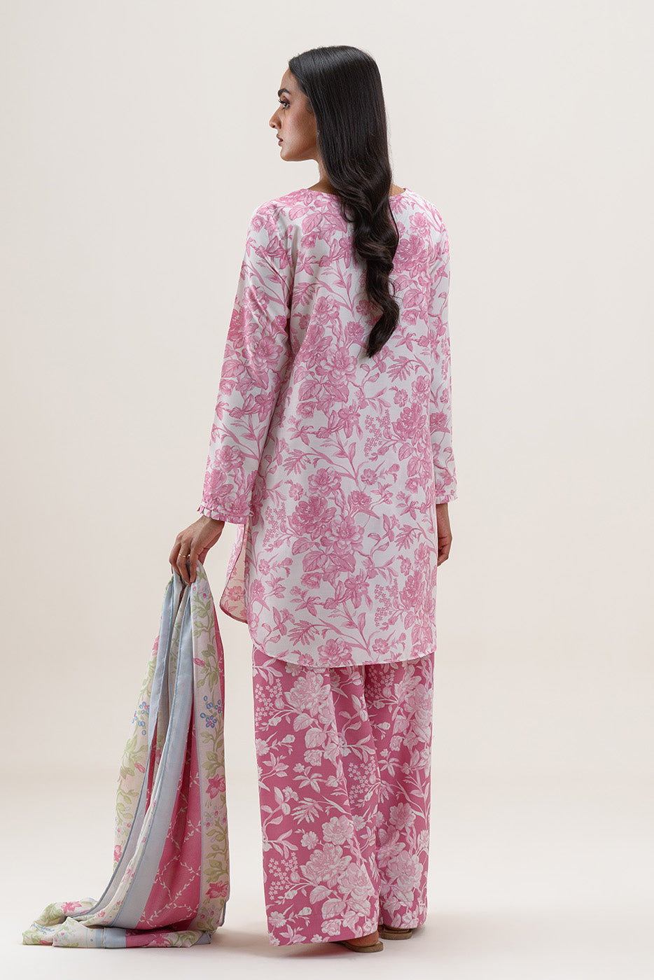 3 PIECE PRINTED BLENDED LAWN SUIT-BLOOMING GEM (UNSTITCHED)