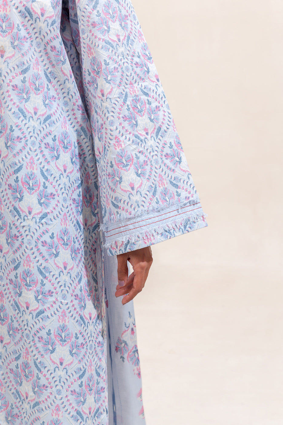 3 PIECE PRINTED LAWN SUIT-BLUE HUES (UNSTITCHED)