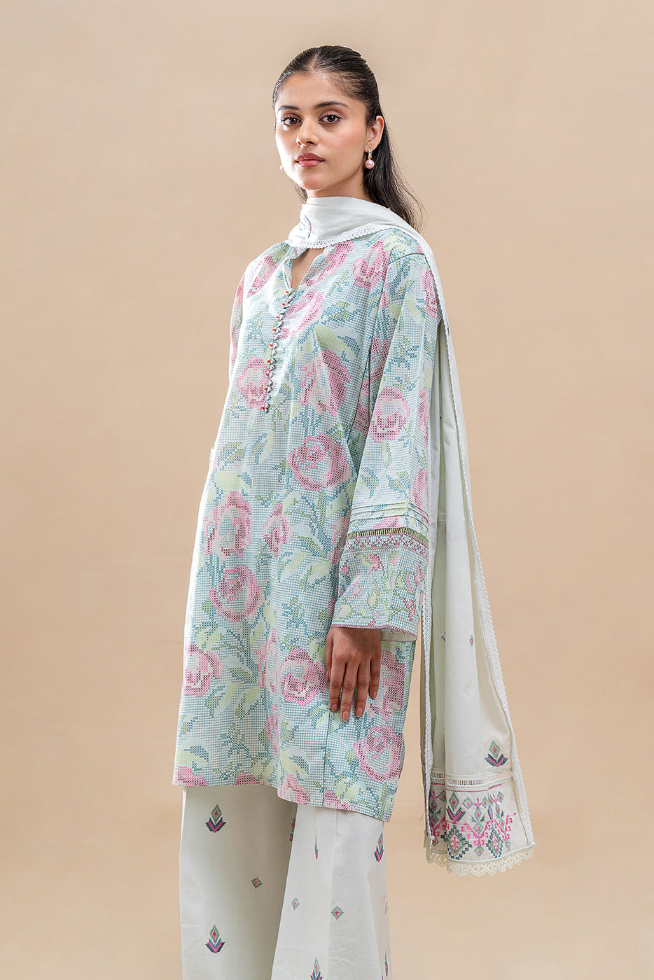 3 PIECE EMBROIDERED LAWN SUIT-PASTEL BLUSH (UNSTITCHED)