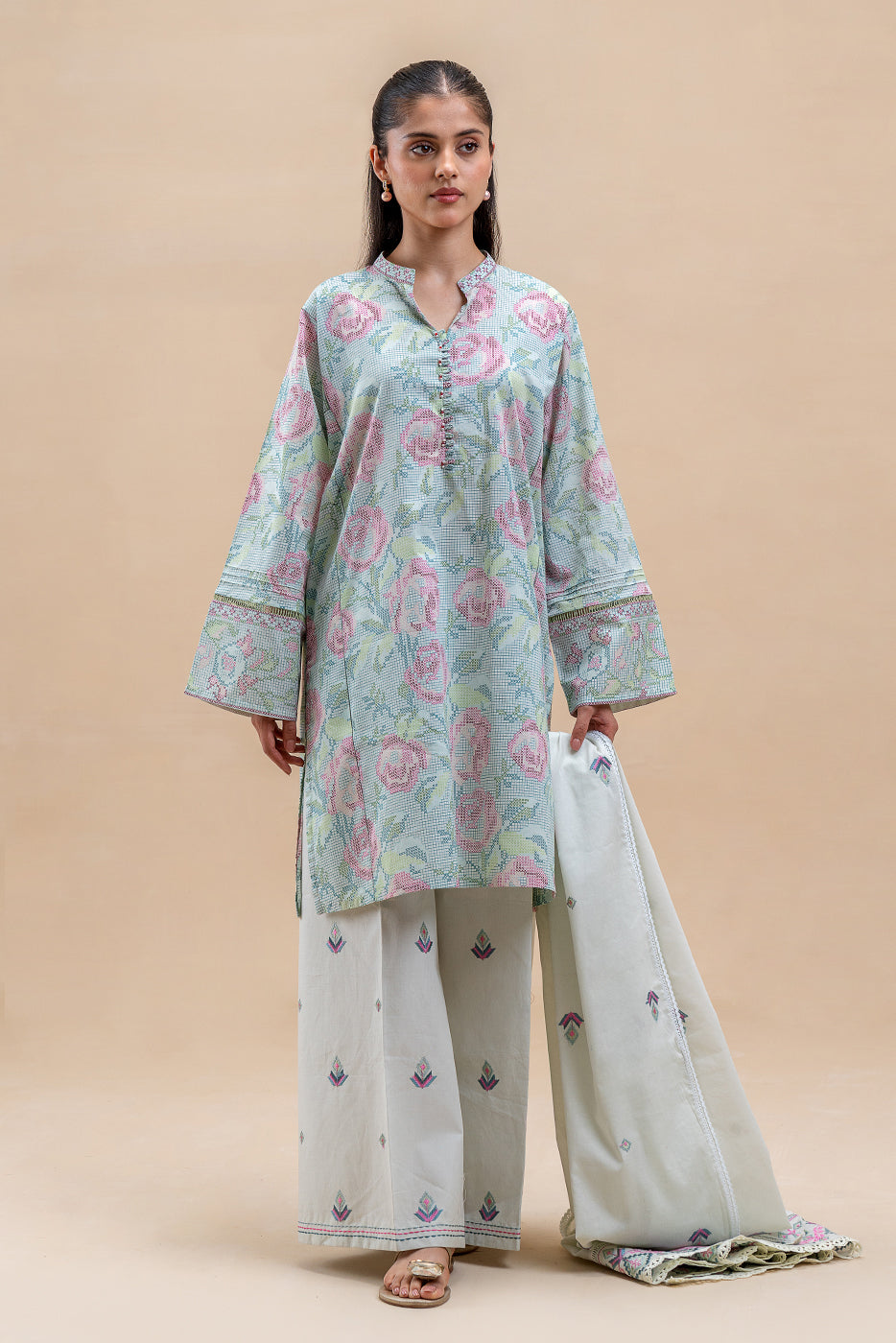3 PIECE EMBROIDERED LAWN SUIT-PASTEL BLUSH (UNSTITCHED)