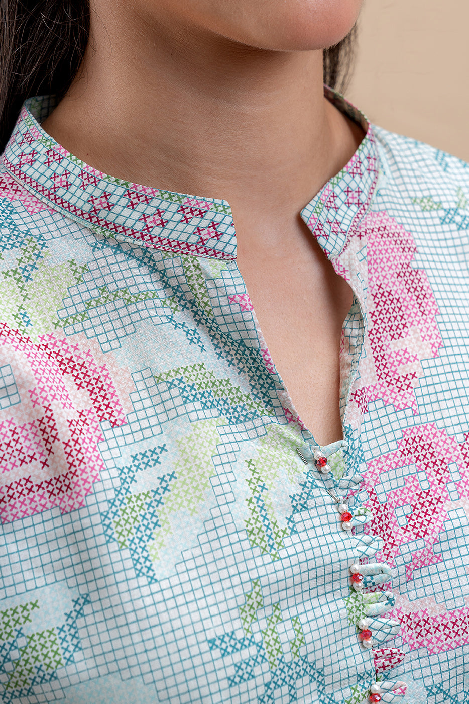 3 PIECE EMBROIDERED LAWN SUIT-PASTEL BLUSH (UNSTITCHED)