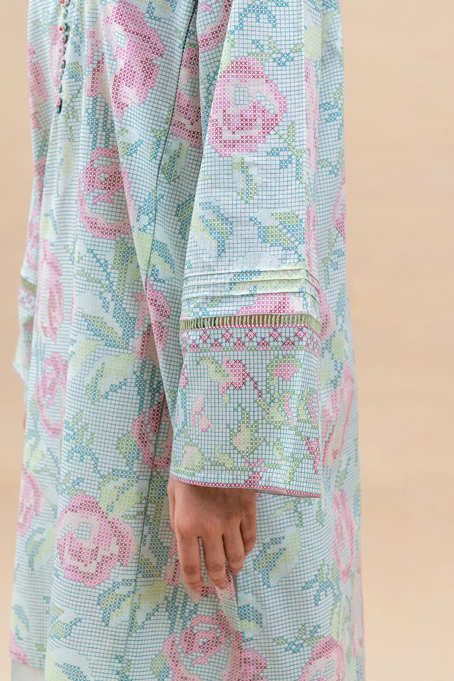 3 PIECE EMBROIDERED LAWN SUIT-PASTEL BLUSH (UNSTITCHED)