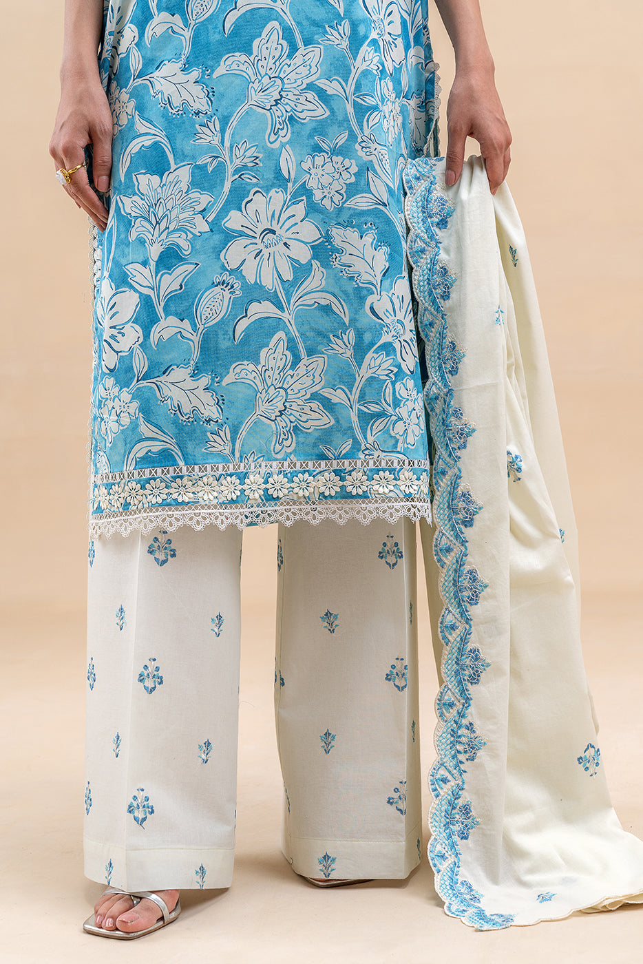 3 PIECE EMBROIDERED LAWN SUIT-CERULEAN HAZE (UNSTITCHED)