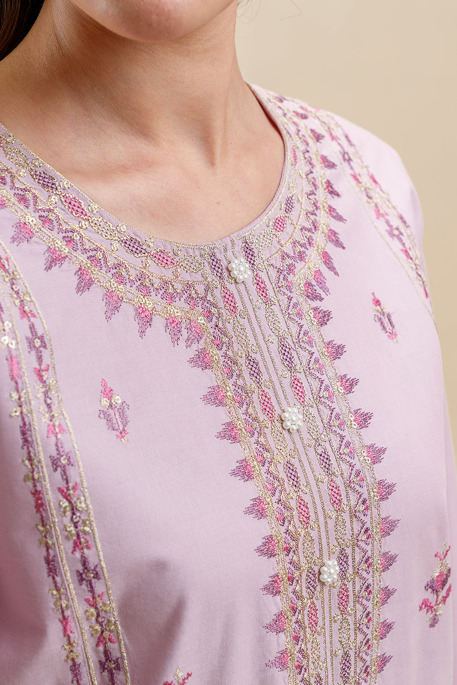3 PIECE EMBROIDERED LAWN SUIT-RADIANT LILAC (UNSTITCHED)