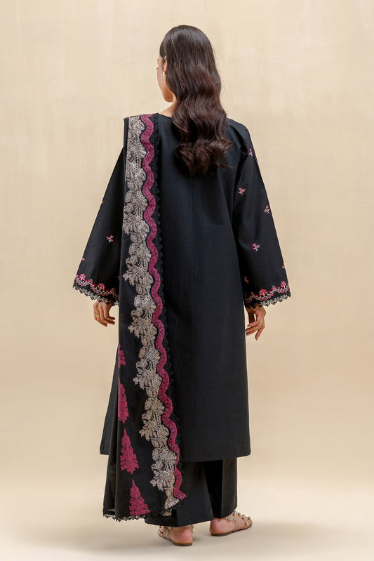 3 PIECE EMBROIDERED LAWN SUIT-SABLE SPRAY (UNSTITCHED)