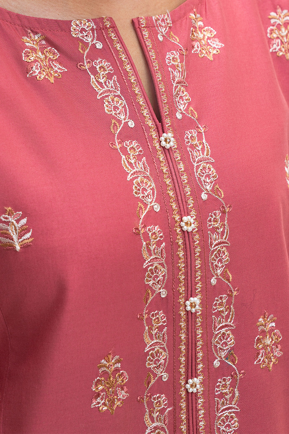 3 PIECE EMBROIDERED LAWN SUIT-FLORET ROUGE (UNSTITCHED)