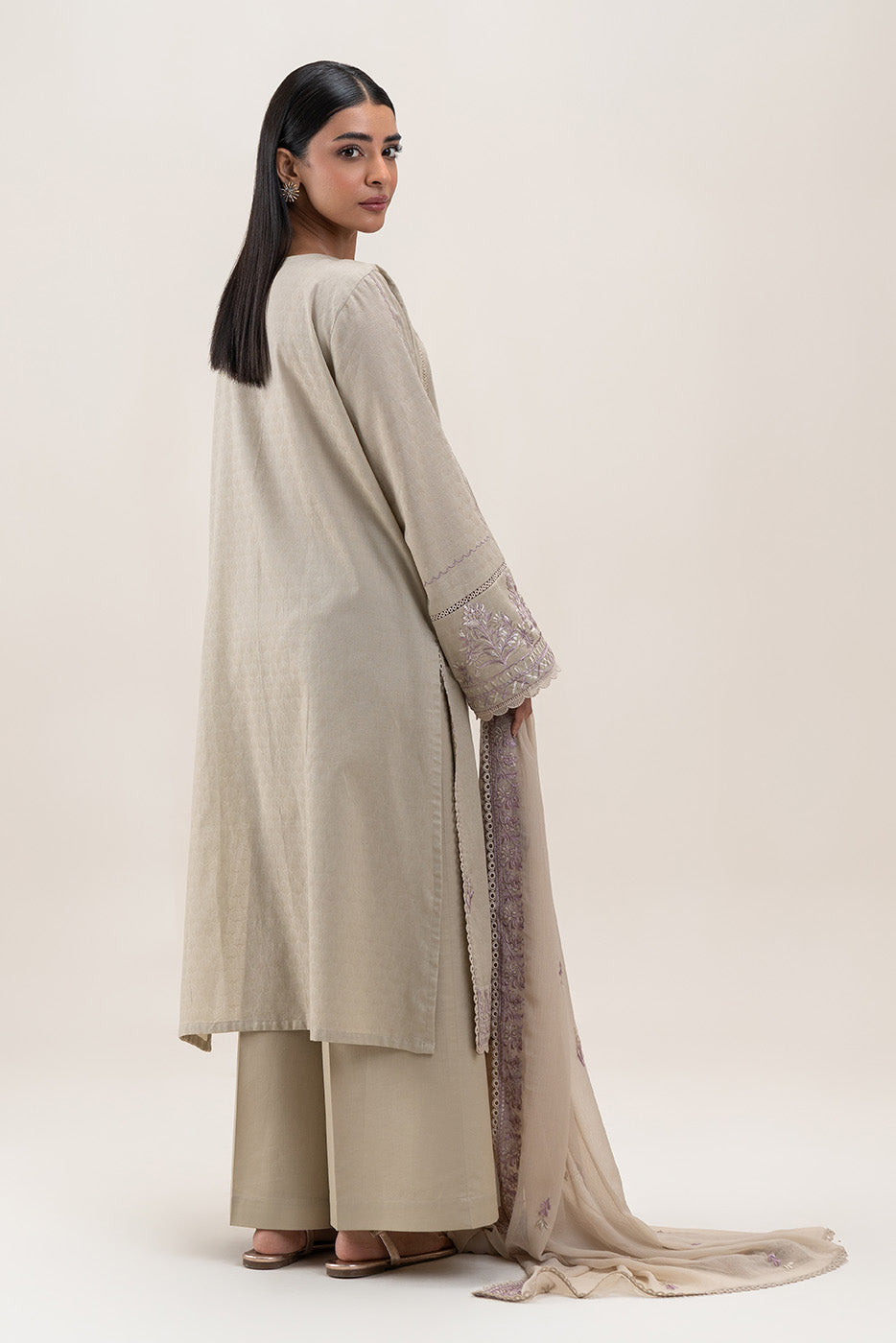 3 PIECE EMBROIDERED SELF JACQUARD SUIT-SERENE GLOW (UNSTITCHED)