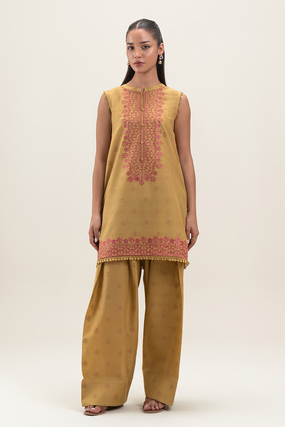 2 PIECE EMBROIDERED JACQUARD SUIT-SUNNY GLOW (UNSTITCHED)