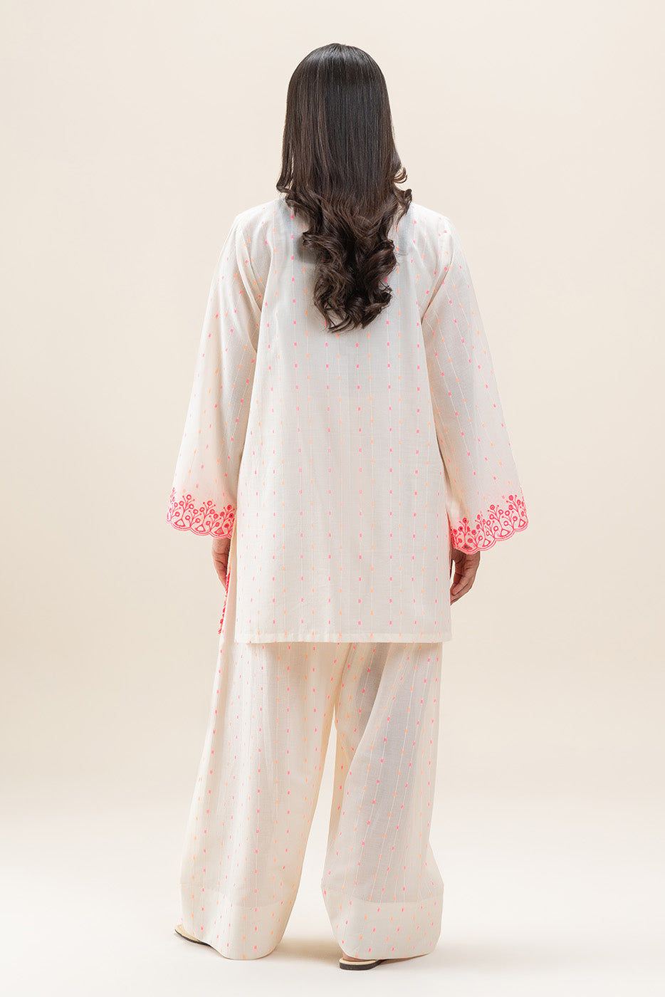 2 PIECE EMBROIDERED JACQUARD SUIT-PEARL PINK (UNSTITCHED)