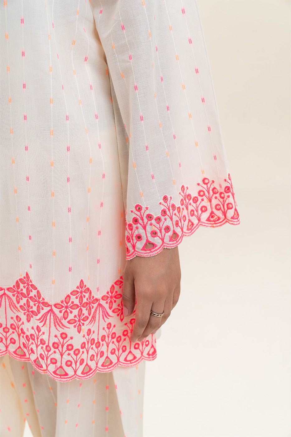 2 PIECE EMBROIDERED JACQUARD SUIT-PEARL PINK (UNSTITCHED)