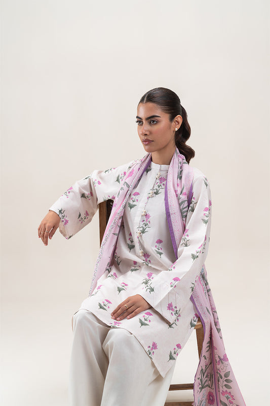 2 PIECE PRINTED LAWN SUIT-PALE TRIBE (UNSTITCHED)
