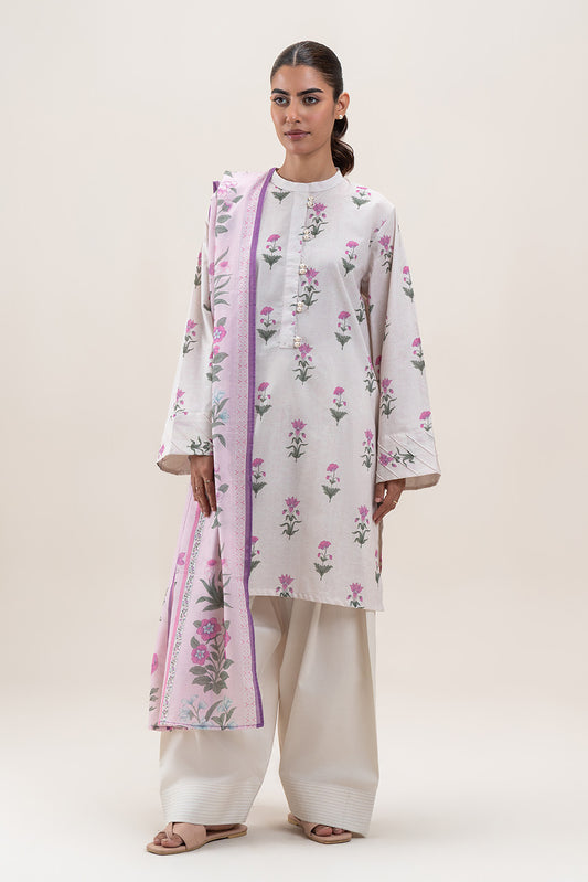 2 PIECE PRINTED LAWN SUIT-PALE TRIBE (UNSTITCHED)