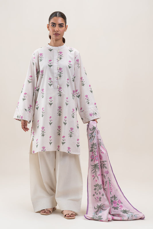 2 PIECE PRINTED LAWN SUIT-PALE TRIBE (UNSTITCHED)