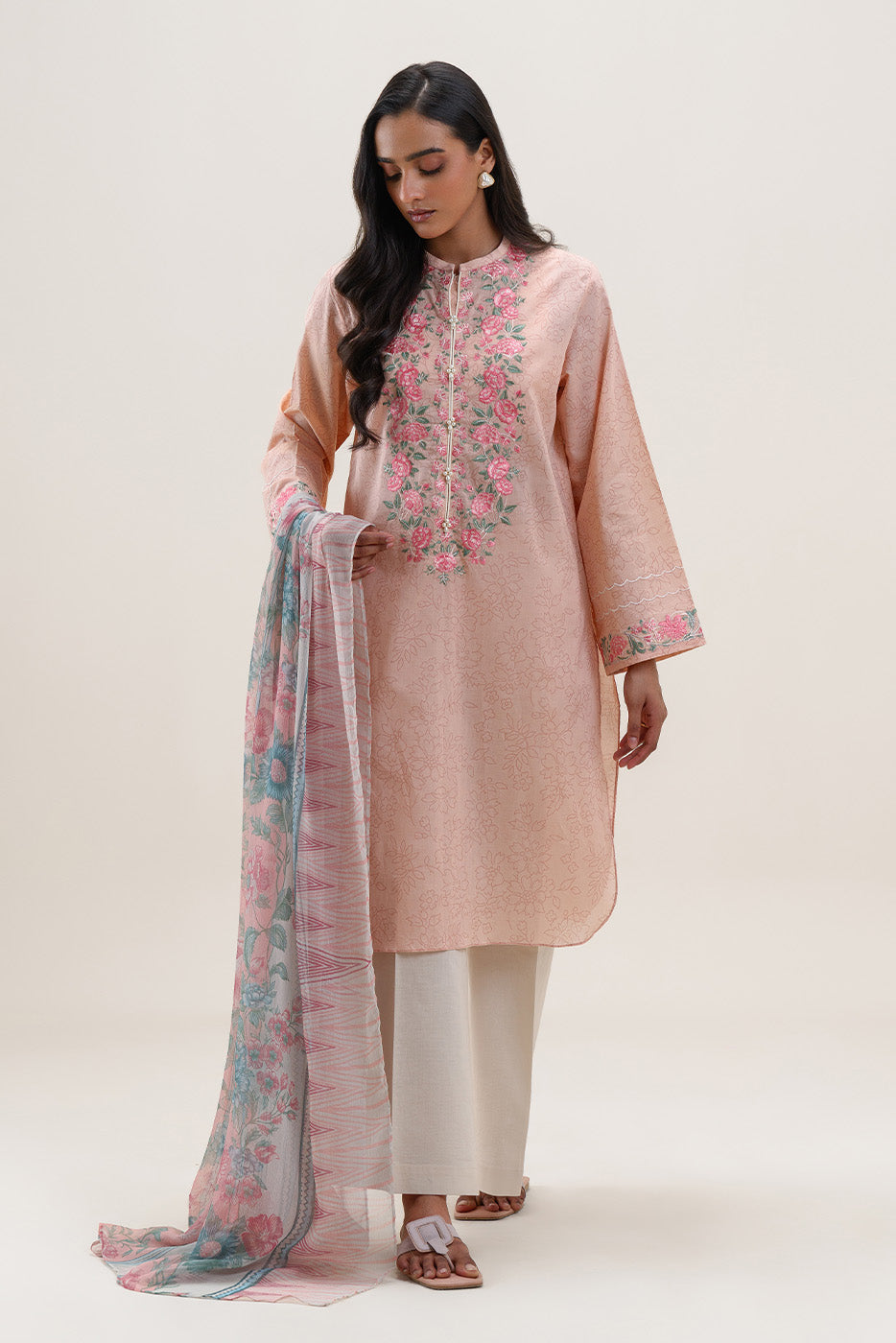 2 PIECE EMBROIDERED LAWN SUIT-BLUSH AURA (UNSTITCHED)